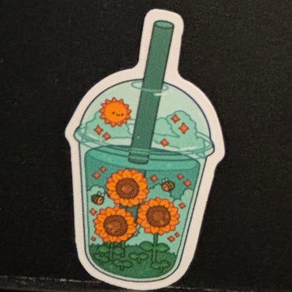 SUNFLOWER DRINK STICKER - Picture 1 of 1